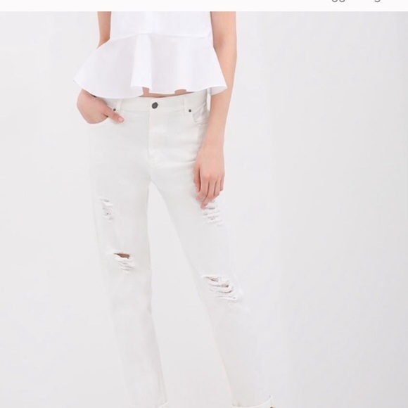 Zara White Destroyed Denim - Picture 1 of 1